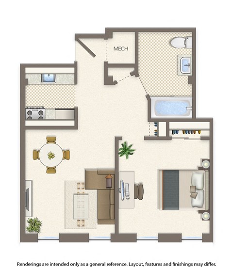 whitelaw 1 bedroom 521 sqft floor plan
